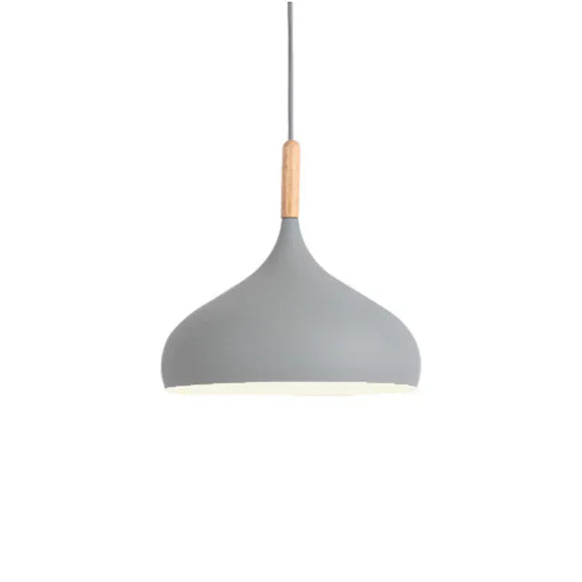 Verthara Premium Modern Pendant Light - Hanging Fixture - E27 - Solid Wood - Adjustable Height - Nordic Style - Ideal For Kitchen Island Lighting C style Gray / Black power cord