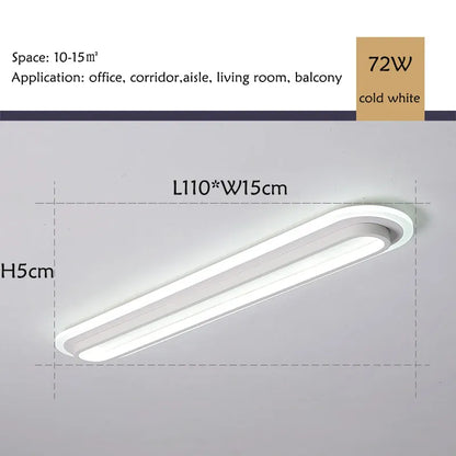 Verthara Premium Modern Slim LED Strip Ceiling Light Dimmable 110x15 cold white / black color