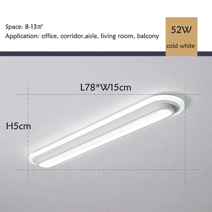 Verthara Premium Modern Slim LED Strip Ceiling Light Dimmable 78x15 cold white / black color
