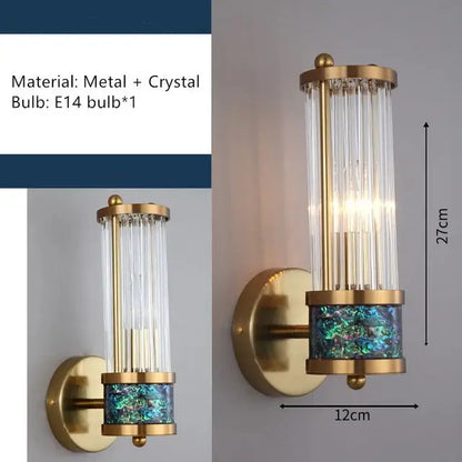 Verthara Premium Modern Wall Light With Gold Plated Finish – E14 LED Compatible - Clear Crystal - Adjustable Warm/White Light - Indoor Wall Sconce Warm White (2700-3500K) / B 1 head H27cm