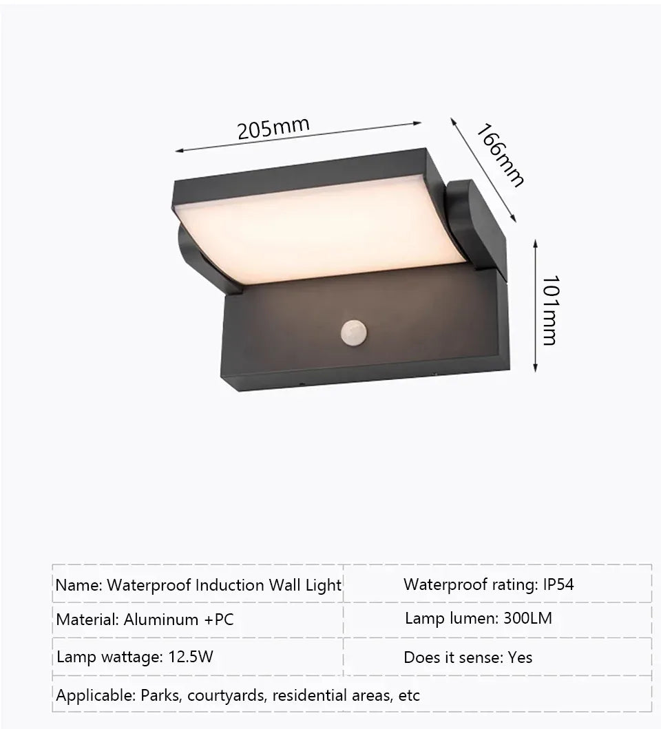 Verthara Premium Motion Sensor Outdoor LED Wall Light