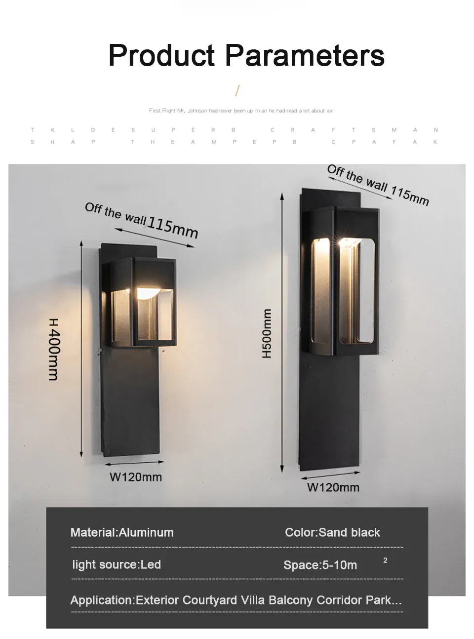Verthara Premium Motion Sensor Outdoor LED Wall Sconce