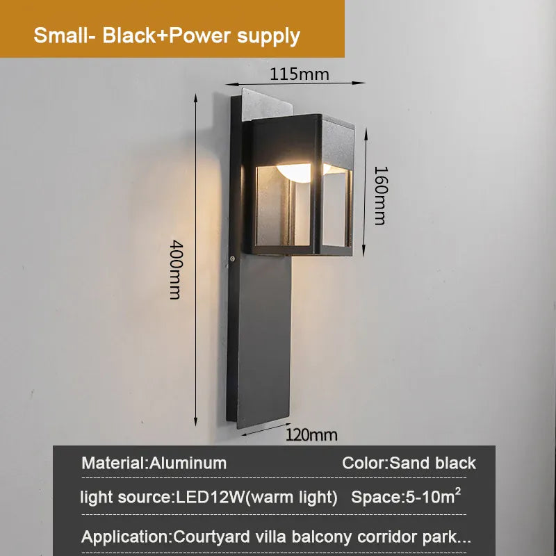Verthara Premium Motion Sensor Outdoor LED Wall Sconce cold  white / Bronze - H40cm  Power supply