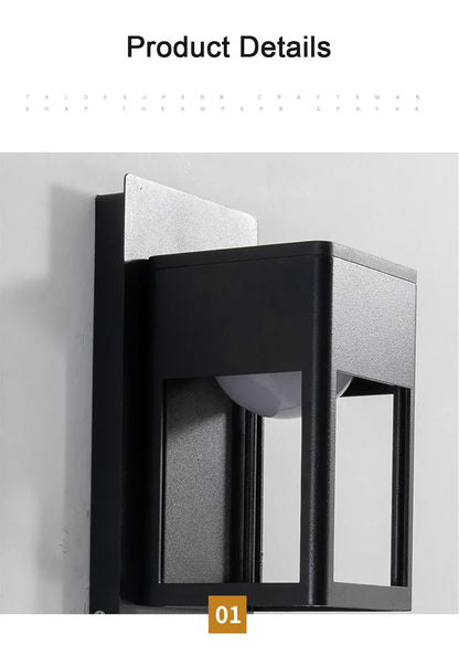 Verthara Premium Motion Sensor Outdoor LED Wall Sconce