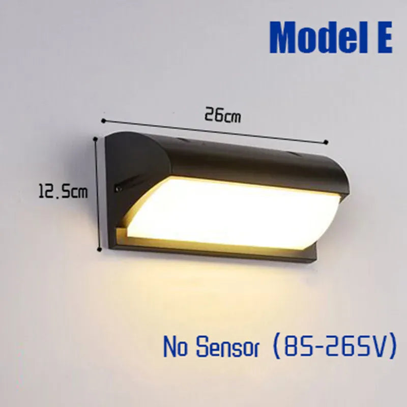 Verthara Premium Motion Sensor Outdoor Wall Light Cool white / E style