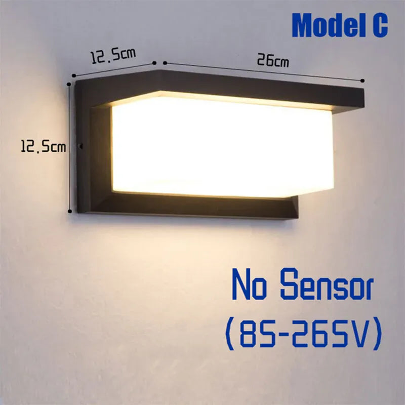 Verthara Premium Motion Sensor Outdoor Wall Light Cool white / C style