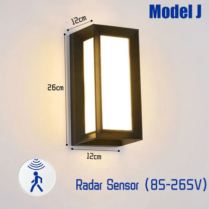 Verthara Premium Motion Sensor Outdoor Wall Light Cool white / H style
