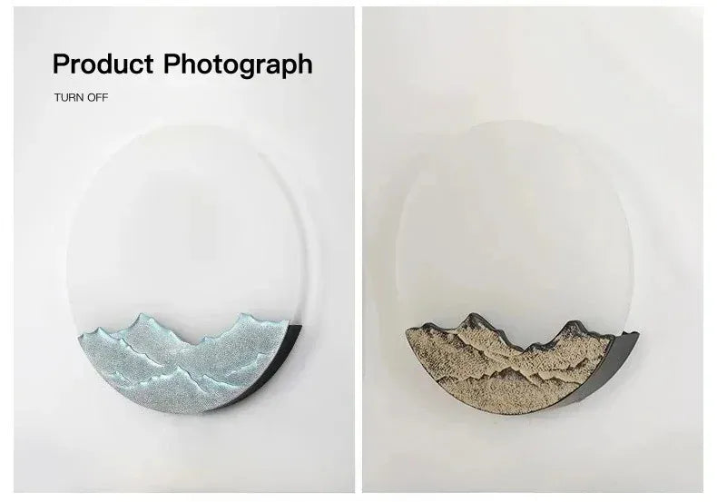 Verthara Premium Mountain-Water Pattern Round Outdoor Wall Light