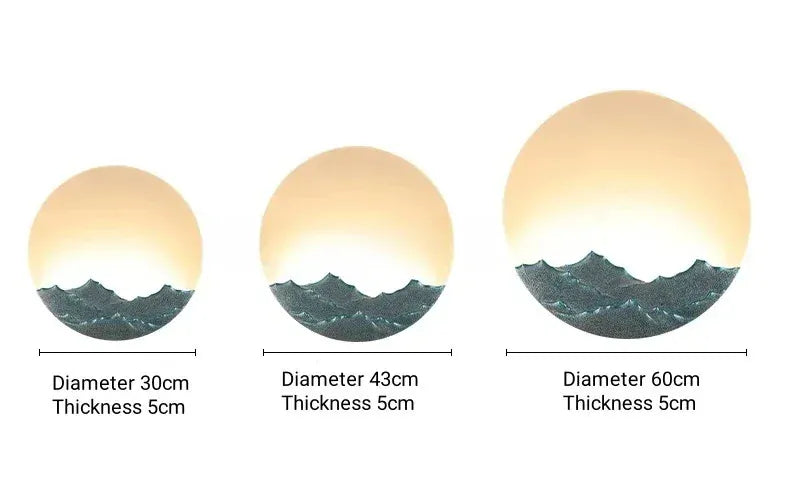 Verthara Premium Mountain-Water Pattern Round Outdoor Wall Light