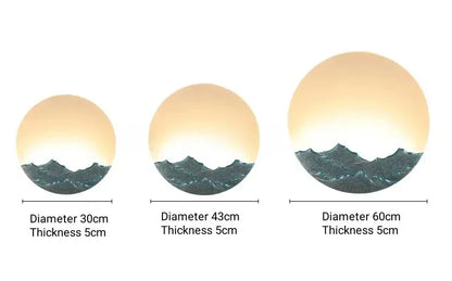 Verthara Premium Mountain-Water Pattern Round Outdoor Wall Light