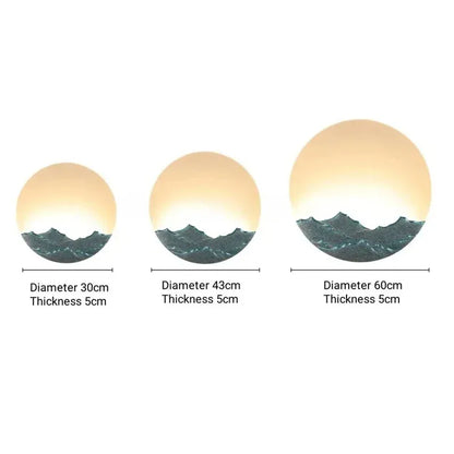 Verthara Premium Mountain-Water Pattern Round Outdoor Wall Light