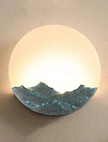 Verthara Premium Mountain-Water Pattern Round Outdoor Wall Light D30cm-IP65 / Silver color