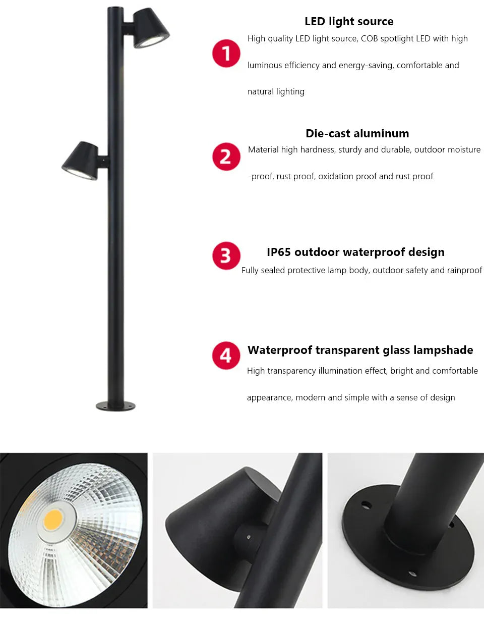 Verthara Premium Multi-Head Rotating Outdoor Garden Spotlight