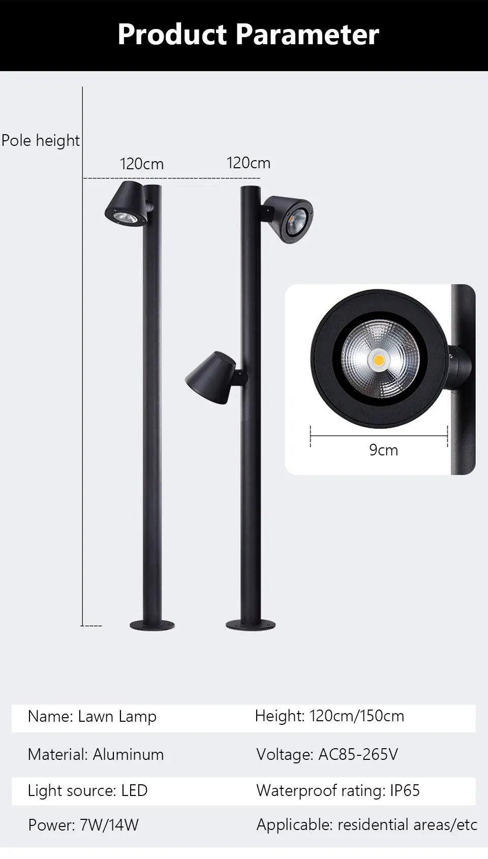 Verthara Premium Multi-Head Rotating Outdoor Garden Spotlight