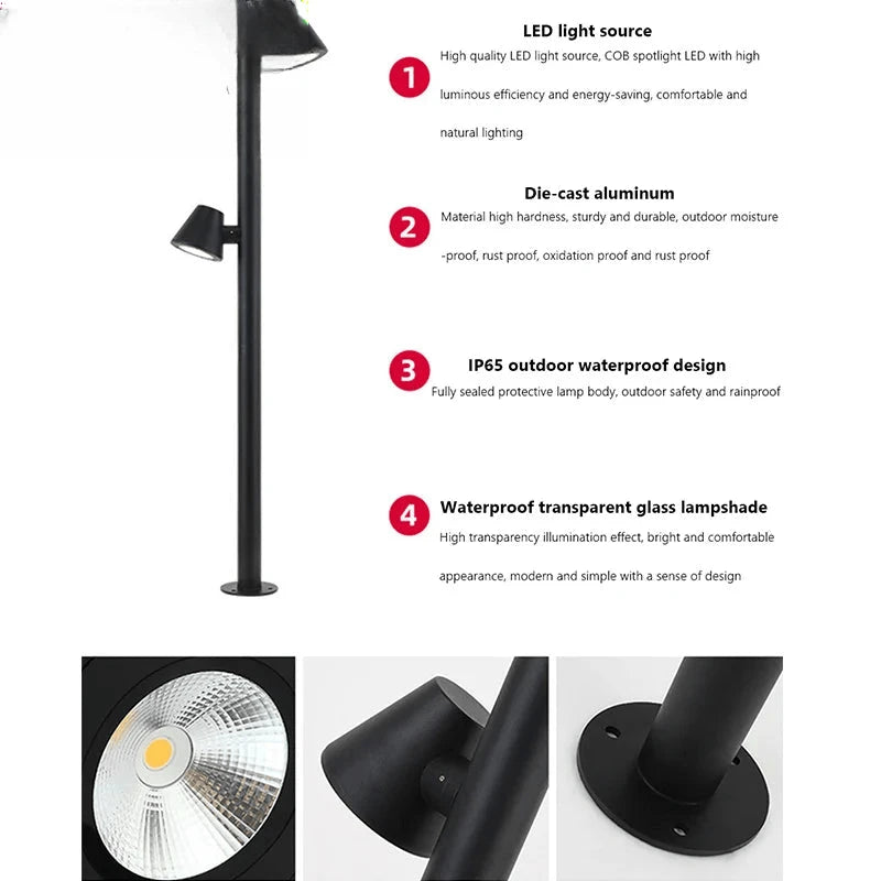 Verthara Premium Multi-Head Rotating Outdoor Garden Spotlight