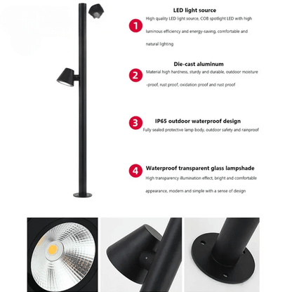 Verthara Premium Multi-Head Rotating Outdoor Garden Spotlight