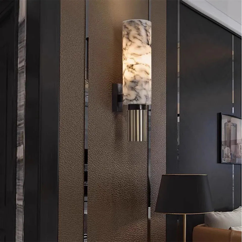 Verthara Premium Natural Marble Bedside Wall Sconce