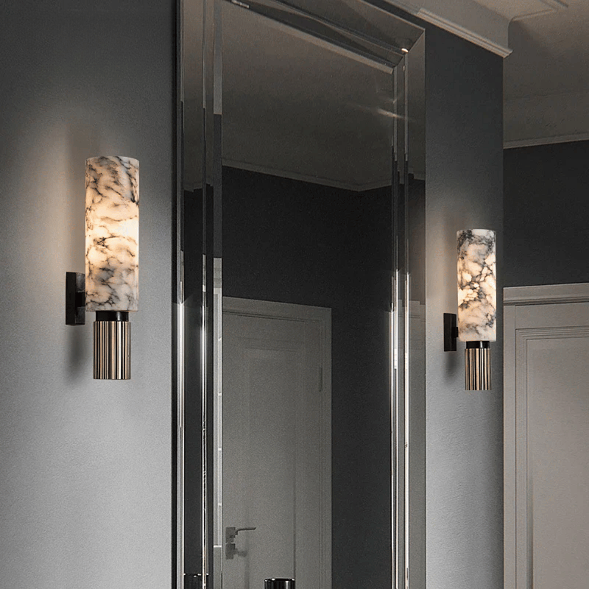 Verthara Premium Natural Marble Bedside Wall Sconce