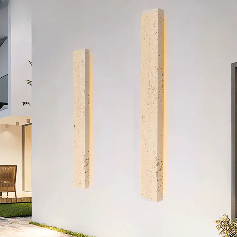 Verthara Premium Natural Stone Outdoor Wall Light Cold white / H40xW9cm 16w