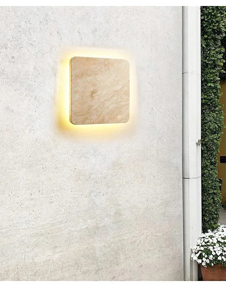 Verthara Premium Natural Stone Square Outdoor Wall Light