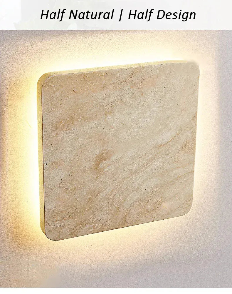 Verthara Premium Natural Stone Square Outdoor Wall Light