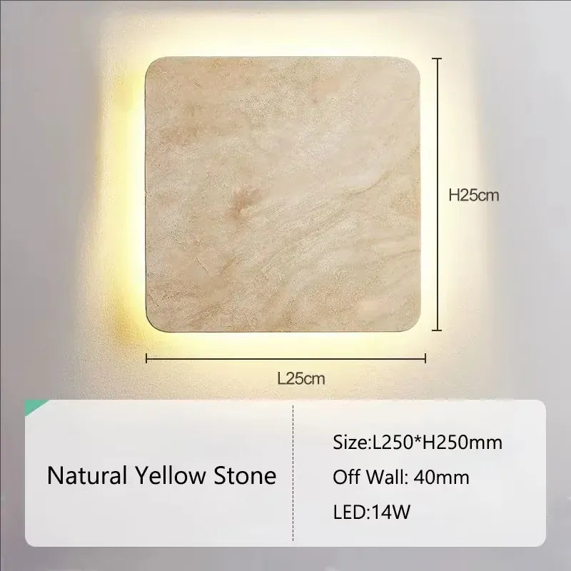 Verthara Premium Natural Stone Square Outdoor Wall Light Cool  white / IP65-250mm