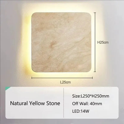 Verthara Premium Natural Stone Square Outdoor Wall Light Cool  white / IP65-250mm