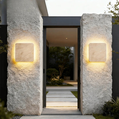 Verthara Premium Natural Stone Square Outdoor Wall Light