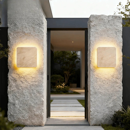 Verthara Premium Natural Stone Square Outdoor Wall Light