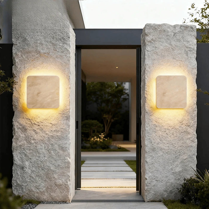 Verthara Premium Natural Stone Square Outdoor Wall Light