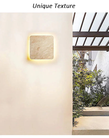 Verthara Premium Natural Stone Square Outdoor Wall Light