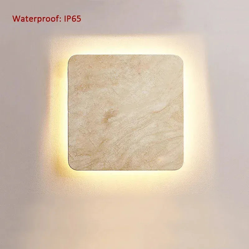 Verthara Premium Natural Stone Square Outdoor Wall Light