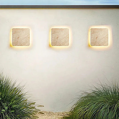 Verthara Premium Natural Stone Square Outdoor Wall Light