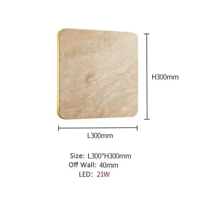 Verthara Premium Natural Stone Square Outdoor Wall Light Cool  white / IP65-300mm