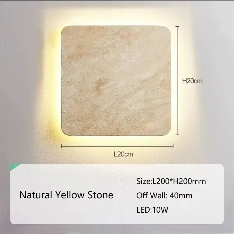 Verthara Premium Natural Stone Square Outdoor Wall Light Cool  white / IP65-200mm
