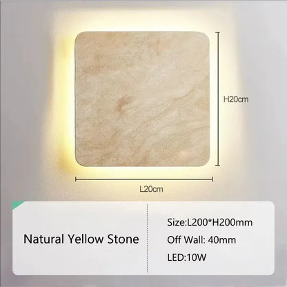 Verthara Premium Natural Stone Square Outdoor Wall Light Cool  white / IP65-200mm