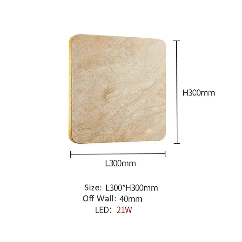 Verthara Premium Natural Stone Square Outdoor Wall Light