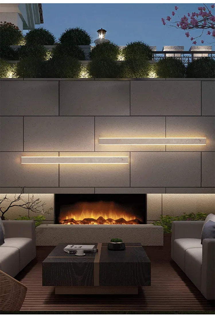 Verthara Premium Natural Stone Strip Outdoor Wall Light