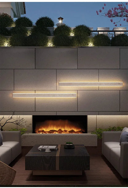 Verthara Premium Natural Stone Strip Outdoor Wall Light