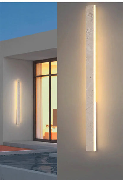 Verthara Premium Natural Stone Strip Outdoor Wall Light