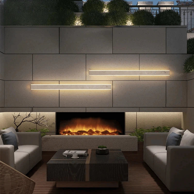 Verthara Premium Natural Stone Strip Outdoor Wall Light