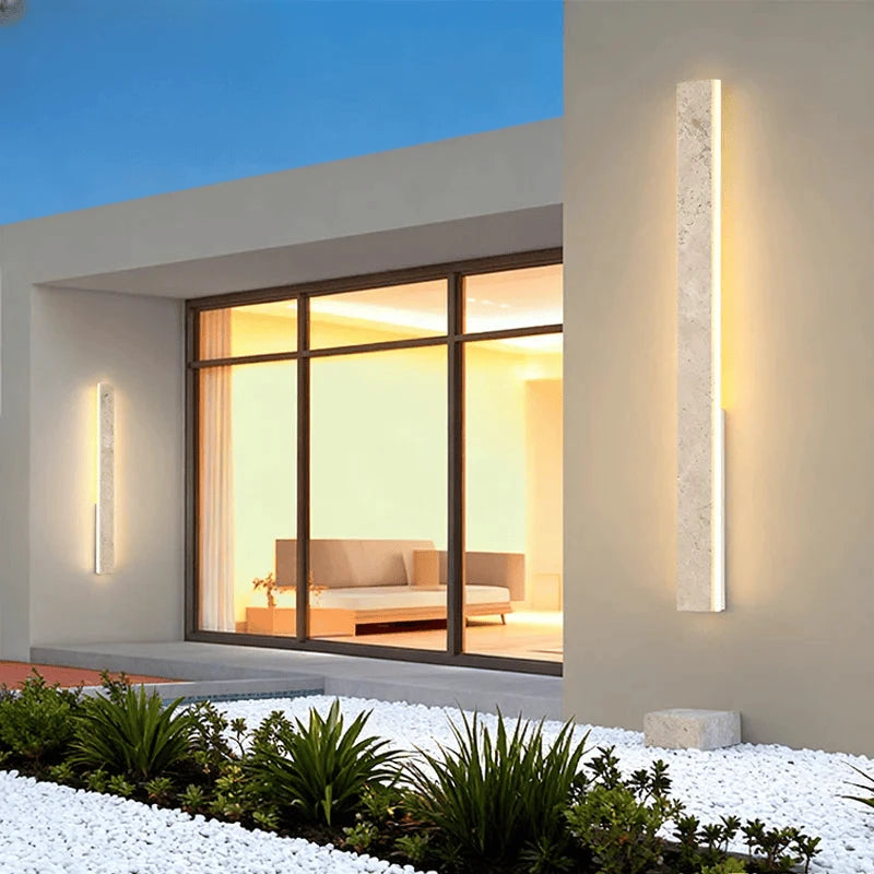Verthara Premium Natural Stone Strip Outdoor Wall Light