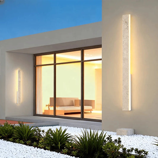 Verthara Premium Natural Stone Strip Outdoor Wall Light