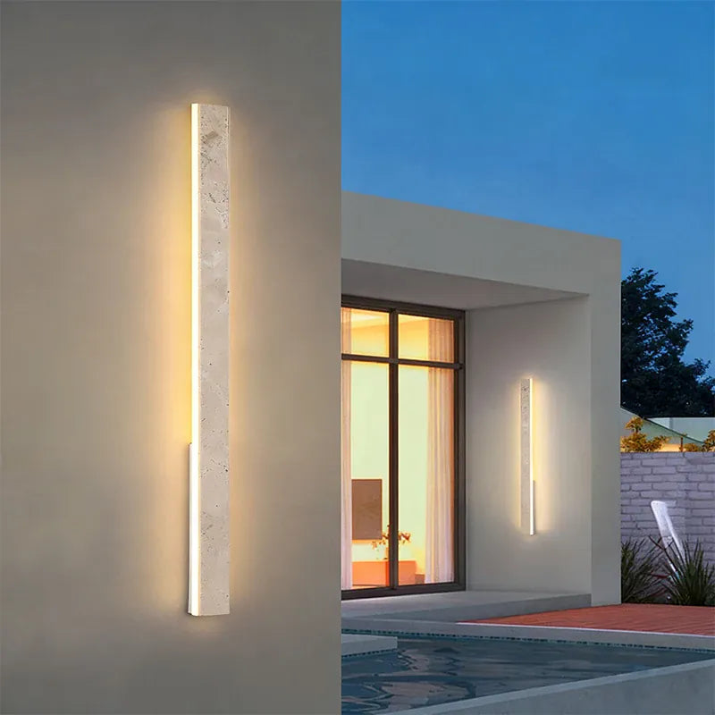 Verthara Premium Natural Stone Strip Outdoor Wall Light