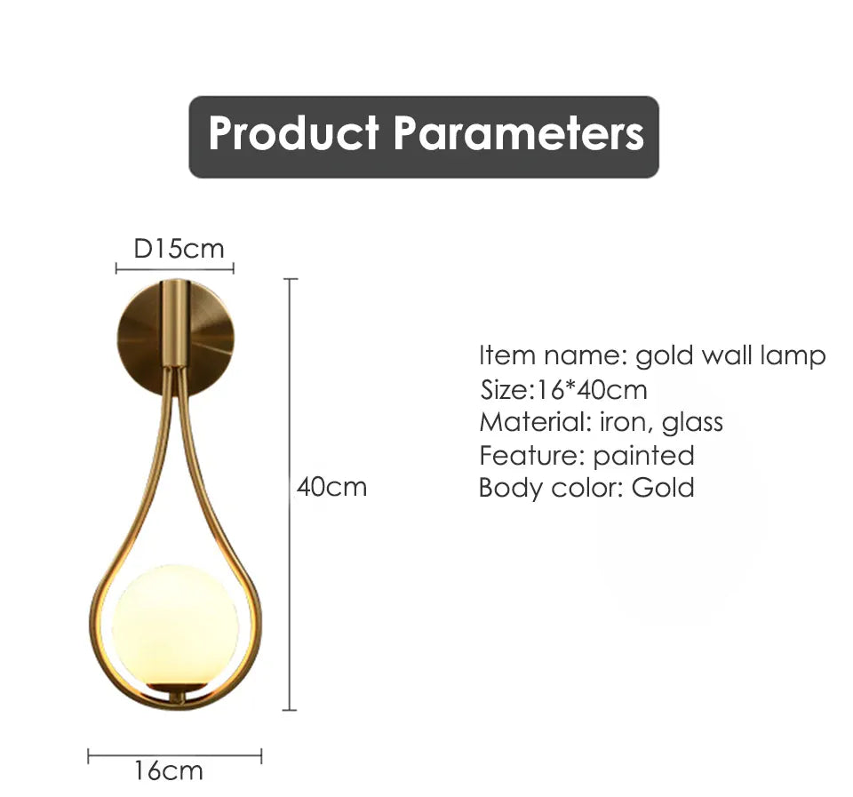 Verthara Premium Nordic G9 Gold Wall Sconce