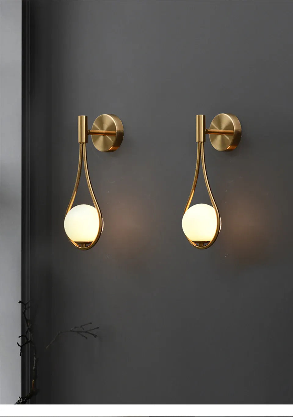 Verthara Premium Nordic G9 Gold Wall Sconce