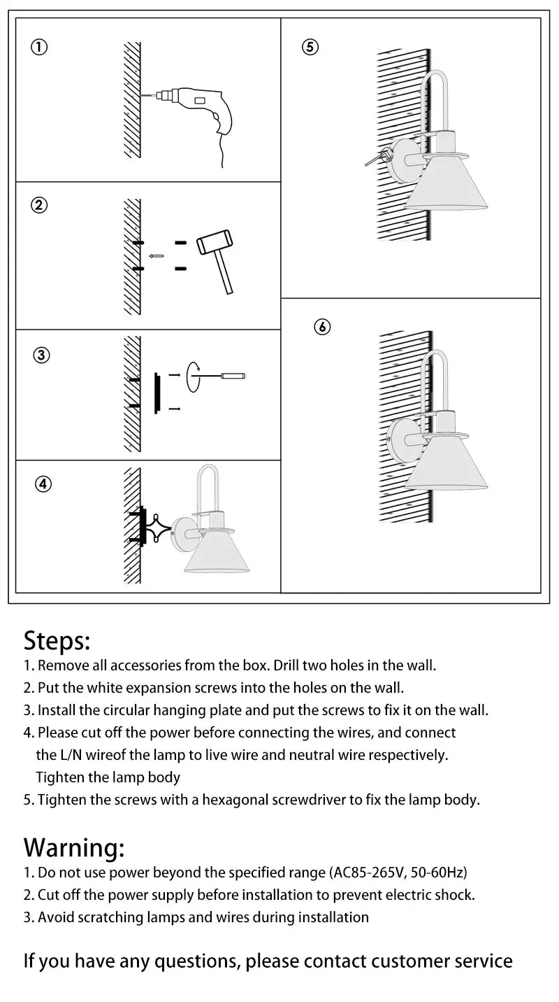 Verthara Premium Nordic Hardwired Wall Sconce with Rotary Switch