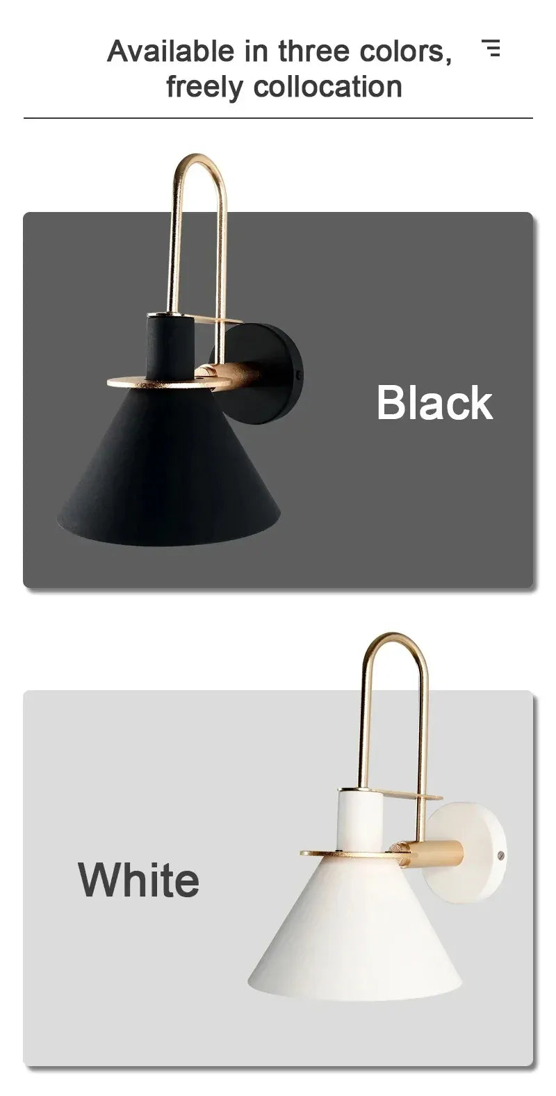 Verthara Premium Nordic Hardwired Wall Sconce with Rotary Switch
