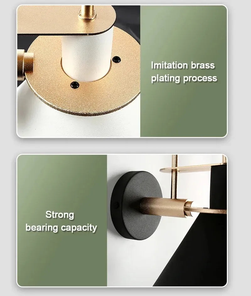Verthara Premium Nordic Hardwired Wall Sconce with Rotary Switch