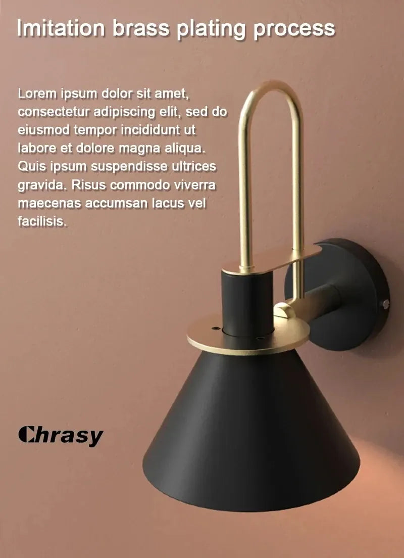 Verthara Premium Nordic Hardwired Wall Sconce with Rotary Switch